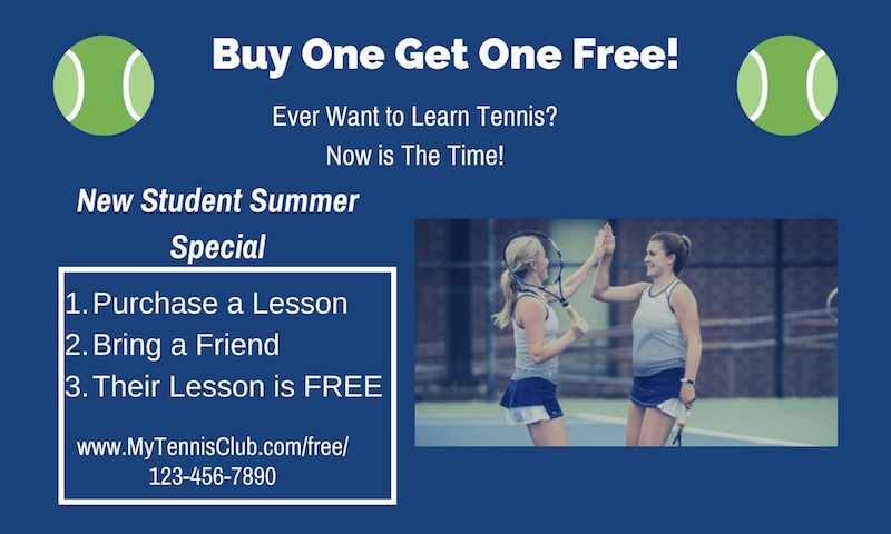 Tennis referral marketing campaign